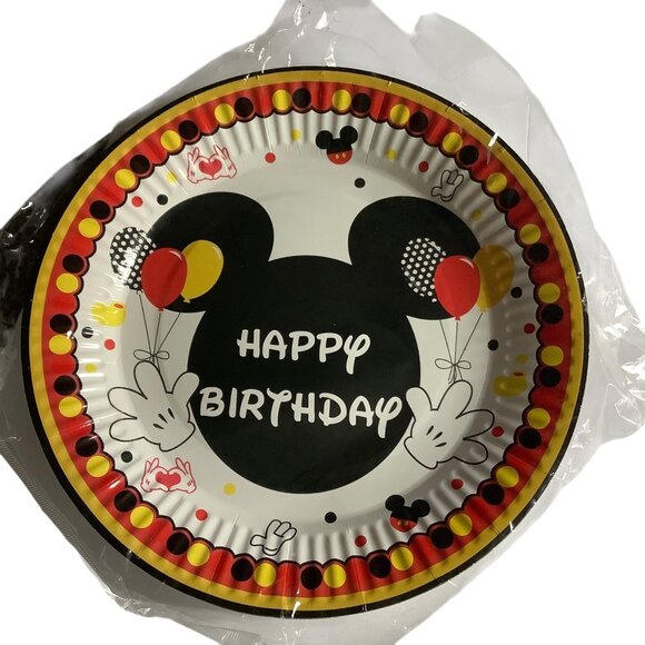 Mickey Mouse Birthday Party Set Plates Dessert Napkins Table Cover for 10 Kids - Picture 5 of 5